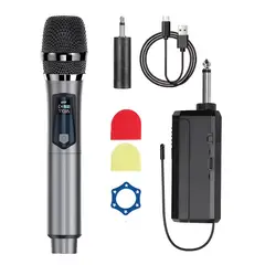 GENERICO - Micrófono Profesional Inalámbrico UHF Recargable Tipo C Dx801