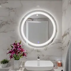 FAYENZA - Espejo De Baño Pyxis 80X80Cm Con Luz Led Profesional Blanca