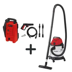 EINHELL - Aspiradora Eléctrica 20L Inox. + Hidrolavadora 1200 Watts