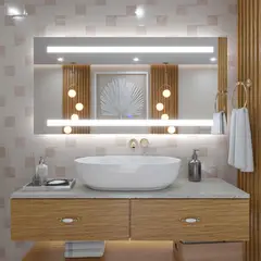 FAYENZA - Espejo De Baño Ara 60X120Cm Con Luz Led Profesional Blanca