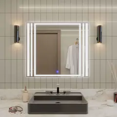 FAYENZA - Espejo De Baño Carina 70X80Cm Con Luz Led Profesional Blanca