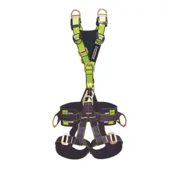 DINAMIK - Arnés Cuerpo Completo para Rescate En Alturas. 7 Puntos de Anclaje. Herraje En Acero Forjado. Espaldar. Faja y Perneras Acolchadas.