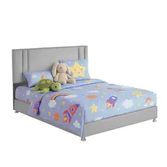 EKONOMODO COLOMBIA - Base Cama con Espaldar Semidoble Infantil Lupe 120X190X130 Gris