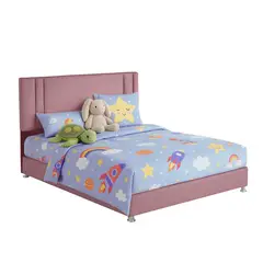 EKONOMODO COLOMBIA - Base Cama con Espaldar Semidoble Infantil Lupe 120x190x130 Rosado