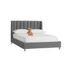 EKONOMODO COLOMBIA - Base Cama con Espaldar + Colchon Sencillo Infantil Bony 100x190x115 Gris Plomo