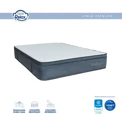 undefined - Colchon con Pillow Relax Cama Queen 160x190x28cm con Resortes Firmeza Intermedia Vital Rest