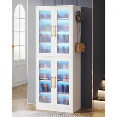 undefined - Zapatero con Puertas Acrílicas y Luces LED Integradas
