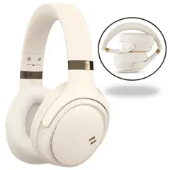 HAVIT - Audífonos Diadema Crema Bluetooth Plegables Cancelación de Ruido Pro Tipo C