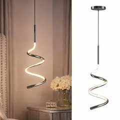 LIENXO - Lámpara Colgante Led Lucia Small Chrome con 3 Cambios de Temperatura de Color