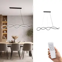 LIENXO - Lámpara Colgante Led Aurora Large Black con 3 Cambios de Temperatura de Color