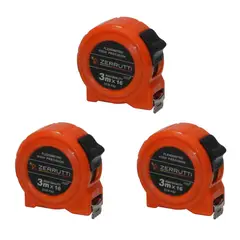 ZERRUTTI - Cinta Métrica Flexómetro 3 m x 16 mm x 3 Unidades
