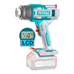 TOTAL TOOLS - Pistola de Calor Batería 20V 30/550°C 100/200l/min Pantalla LCD sin Cargador ni Batería