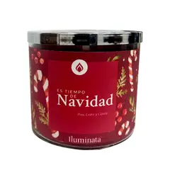 ILUMINATA - Vela de Navidad Vaso 10x9cm Navidad Rojo