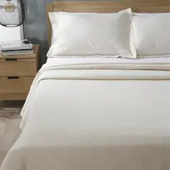 FATELARES - Juego De Sobrecama Sencillo 200X250 Cm 100% Algodón Crema