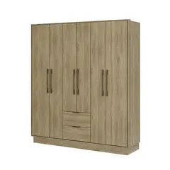 BERTOLINI - Closet Siena 182X162X45Cm 6 Puertas 2 Cajones Color Madera Natural