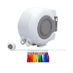 52 BITS - Tendedero Retráctil Colgador Ropa Pared Doble Línea Cuerda Color Blanco