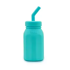 MELII - Botella de Silicona con Pitillo Azul 230ml