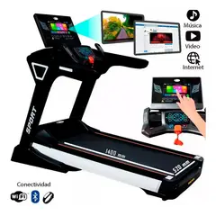 undefined - Caminadora Trotadora Eléctrica Gym Pantalla Wifi Videos Color Negro