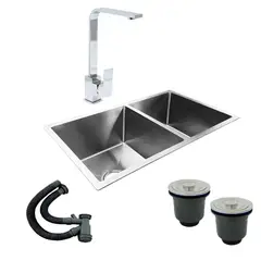 GRIFOS CENTER - Combo Lavaplatos Doble 77*45cm+grif. Lavaplatos+accesorios1