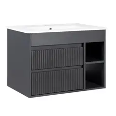 STRETTO - Conjunto Mueble De Baño Paris Dark Grey 60*46 Elevado