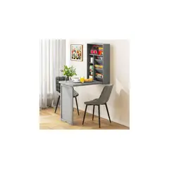 undefined - Escritorio Flotante Camlyn con Compartimientos y Diseño Plegable