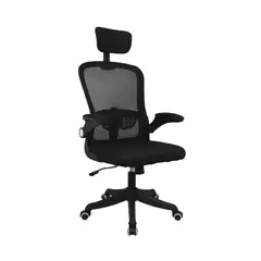 BONNO - Silla Escritorio Giratoria con Cabecero Negro Evok