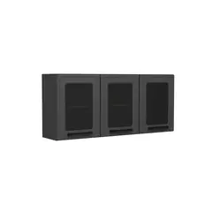 BERTOLINI - Gabinete Superior de Cocina En Acero 52x120x28 cm 3 Puertas Gris