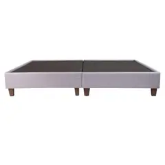 MUEBLES FIOTTI - Base Cama Tapizada Dividida Sencilla 100x190x32 cm Gris