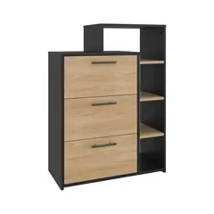 JUST HOME COLLECTION - Archivador Patagonia Natural/Chocolate Oscuro 94.3x68x33.2 cm