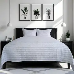JUST HOME COLLECTION - Edredón 240x235 Cm Doble-Extradoble Bordado Ziczac