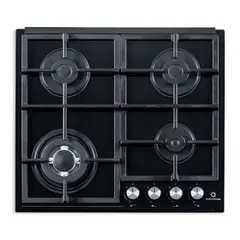 INDURAMA - Estufa Empotrable 4 Puestos 59x52 cm Vidrio Templado Gas Natural Triple Corona