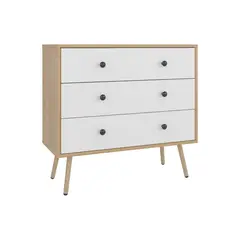 JUST HOME COLLECTION - Cajonera Vetta Madera 75.2x80.2x35 cm Natural/Blanco