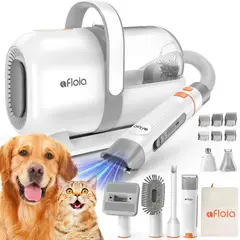 AFLOIA - Kit De Aseo Para Perros Con Aspiradora De Pelo Bajo Ruido Y 6 Accesorios