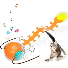 undefined - Pelota Interactiva para Gatos con Cola de Ciempiés y Sonido de Ave Realista