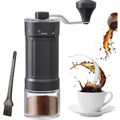 undefined - Molinillo Manual De Café Compacto Con 40 Ajustes Externos Y Rebabas De Cerámica