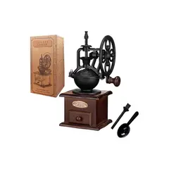 undefined - Molinillo De Café Manual De Madera Vintage Con Ajuste De Grosor Y Núcleo De Cerámica