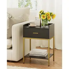 undefined - Mesa de Noche Moderna con Cajón y Estante para Dormitorio o Sala