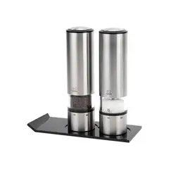 PEUGEOT - Molinillo Eléctrico Sal y Pimienta Recargable con Ajuste de Grosor y Luz LED