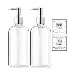 undefined - Dispensador Transparente De Jabón Con Bomba Antióxido Para Cocina Y Baño