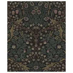 undefined - Papel Adhesivo Floral Victoriano Negro y Gris para Decoración Sofisticada