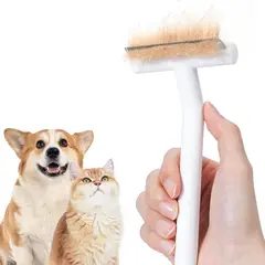 undefined - Cepillo Para Perros Y Gatos De Pelo Corto Con Dientes Suaves Y Mango Ergonómico
