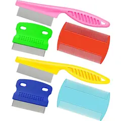 undefined - Set De Peines Para Pulgas Y Piojos De Mascotas Con Dientes De Metal