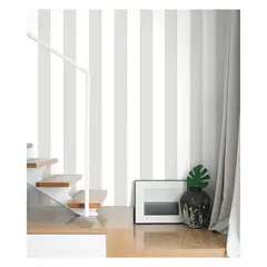 undefined - Vinilo Autoadhesivo Rayado Gris y Blanco Estilo Moderno para Paredes