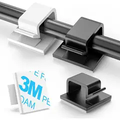 undefined - Clips Adhesivos Para Organización De Cables Con Adhesión Fuerte Y Diseño Compacto