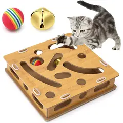 undefined - Juguete de Rompecabezas para Gato con Pelotas Arcoíris y Campana Estimulante