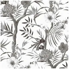 MATTEO - Papel Colgadura Botanico Bl-Ng 53 Cm X 10 M