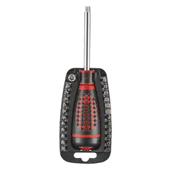 FORCE - Juego de 25 Piezas Incluye Mango Atornillador 1/4" Puntas Variadas y Cubo 2255
