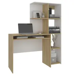 RTA DESIGN - Escritorio Biblioteca Alister 150x125x42 Rta Blanco Madera natural