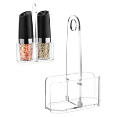 BEAUTYFLIER - Soporte Acrílico Premium para Molinillos de Sal y Pimienta con Diseño Elegante