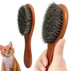 undefined - Cepillo De Cerdas Para Gatos Con Mango De Madera Para Pelo Corto Y Largo